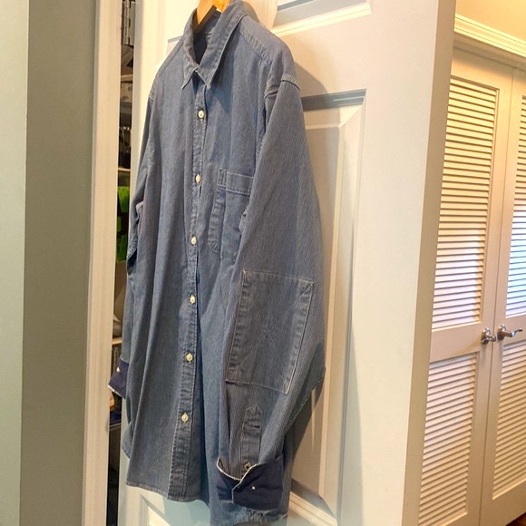 Banana Republic Men’s long sleeve button up, XL navy denim Durable fabric like N - Picture 11 of 16